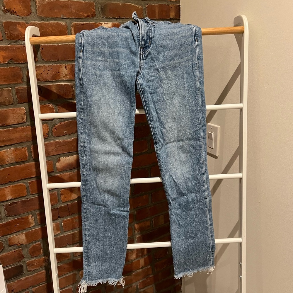 MADEWELL PERFECT VINTAGE BLUE JEAN RAW HEM LIGHT WASH